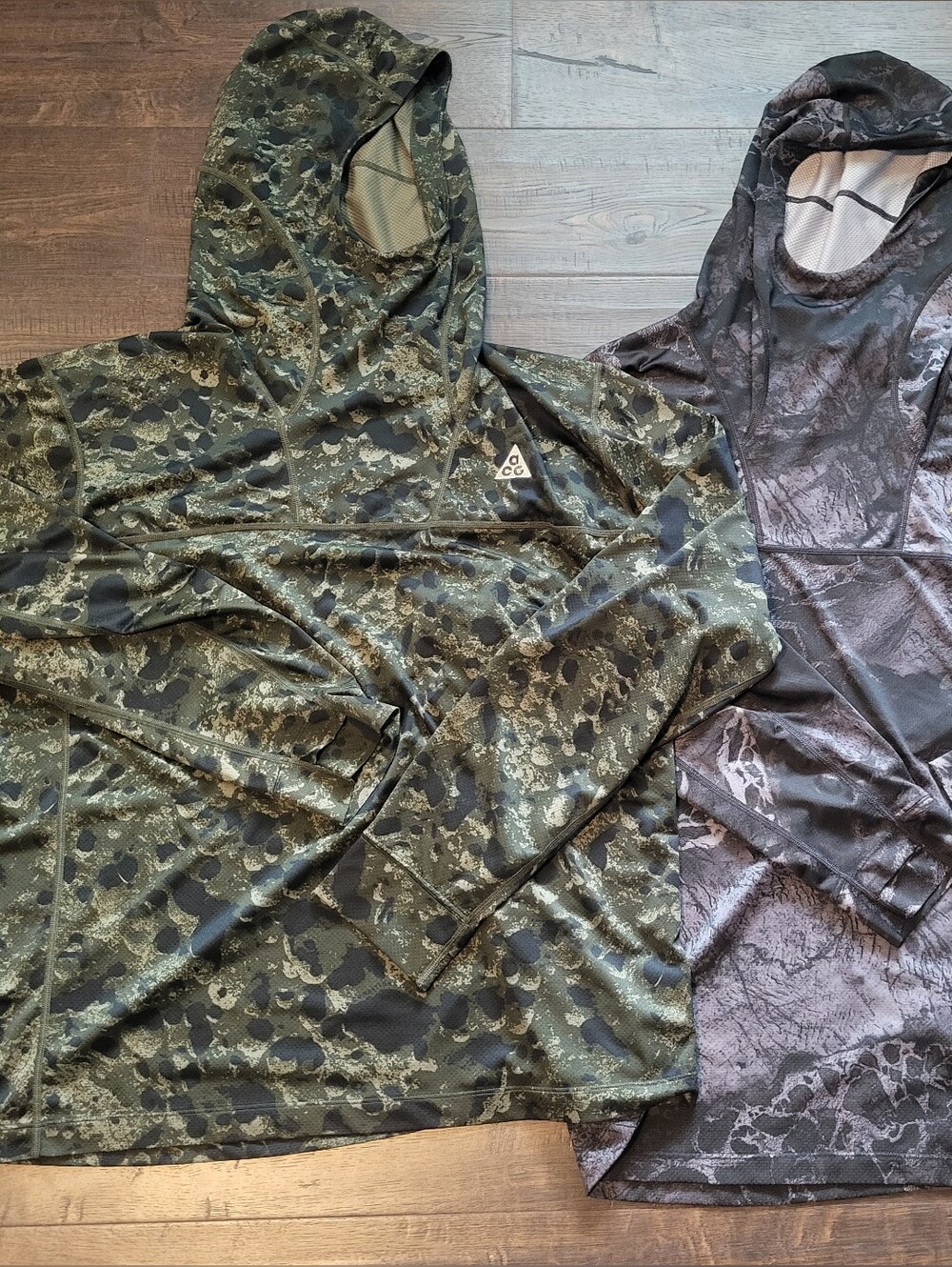 Nike ACG Lava Tree Mens Dri-FIT ADV Hooded Sun Shirts Lot Of 2 Camo Large L